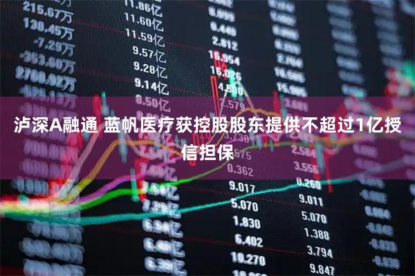 泸深A融通 蓝帆医疗获控股股东提供不超过1亿授信担保