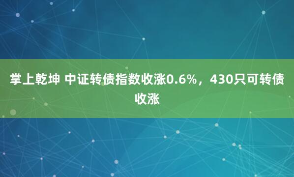 掌上乾坤 中证转债指数收涨0.6%，430只可转债收涨