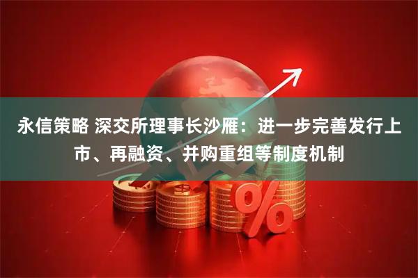 永信策略 深交所理事长沙雁：进一步完善发行上市、再融资、并购重组等制度机制